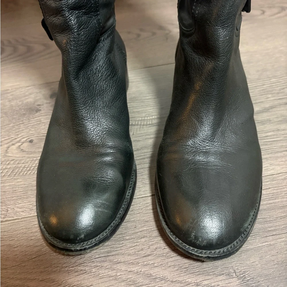 Tory Burch Black Leather Over The‎ Knee Riding Boots Classic Preppy